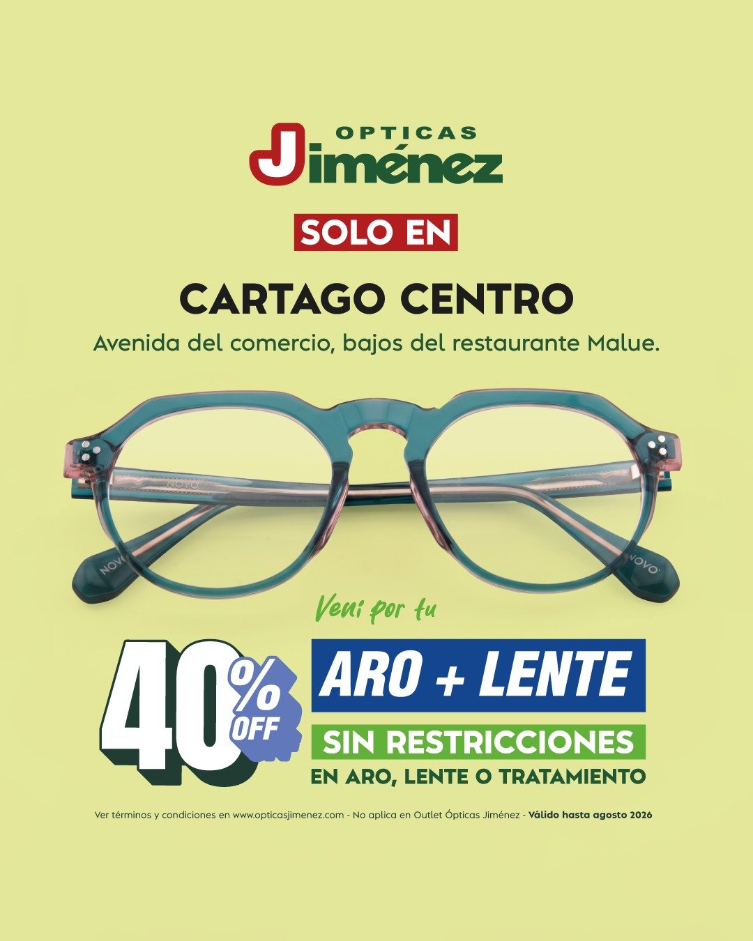 Ópticas Jiménez celebra agosto con promociones para regalar salud visual y bienestar