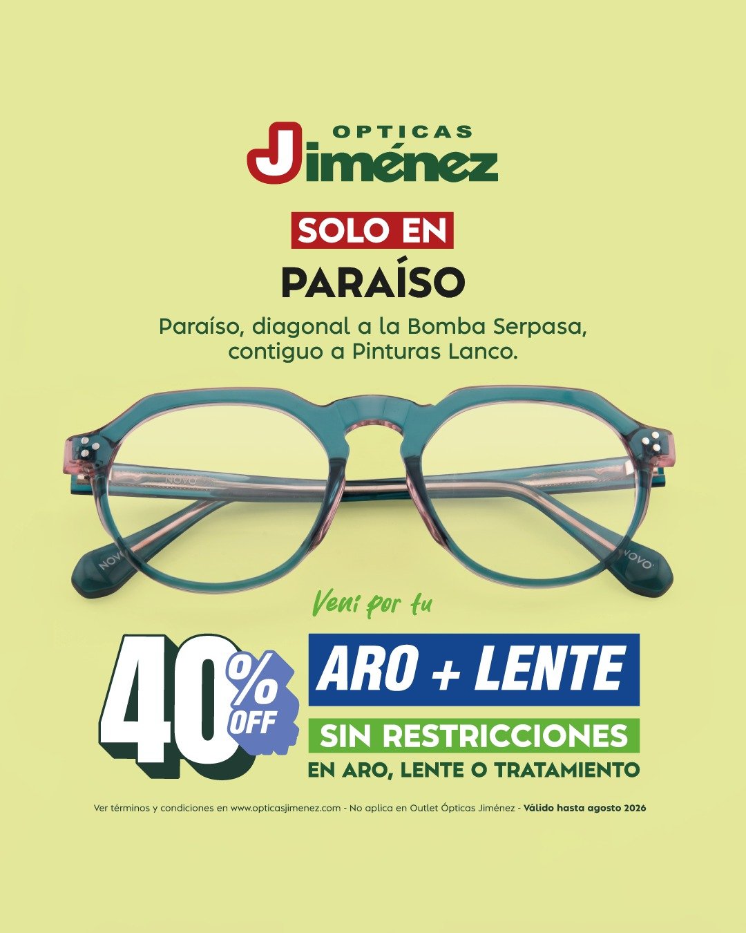 Ópticas Jiménez celebra agosto con promociones para regalar salud visual y bienestar