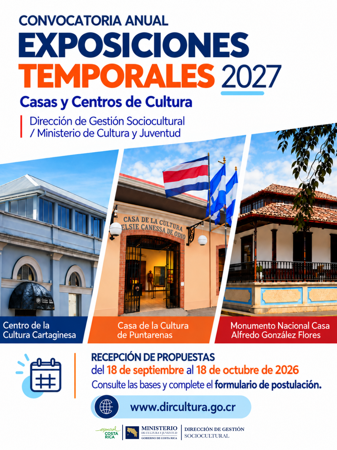 Abrimos de convocatoria anual para  exposiciones temporales 2027  en las Casas y Centros de Cultura